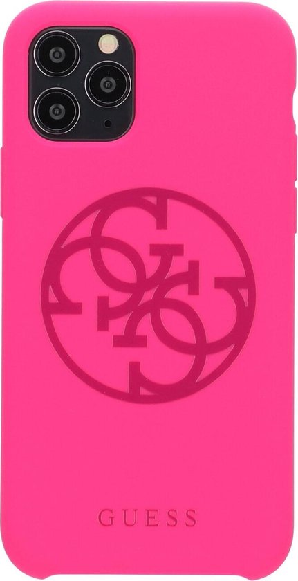 Apple iPhone 11 Pro Backcover  Roze Guess hoesje Silicon - Logo - GUHCN58LS4GFU