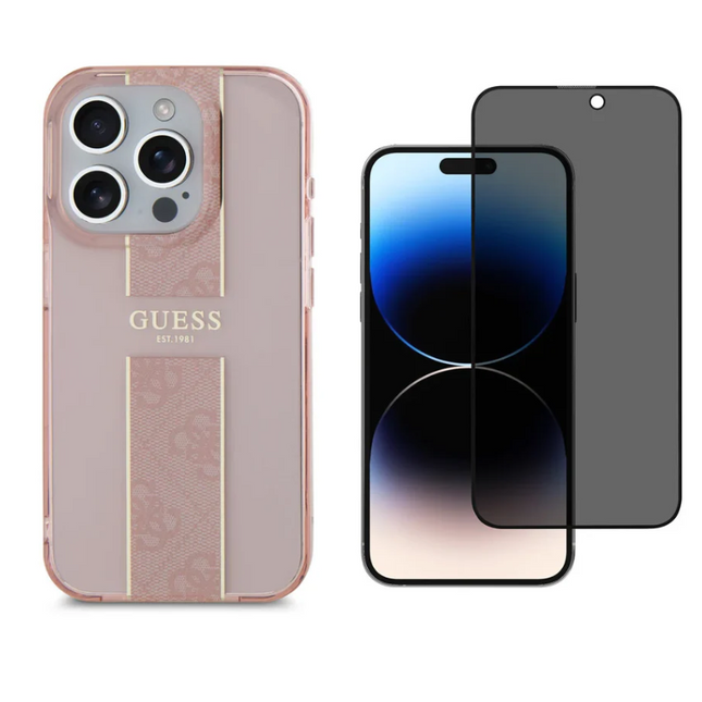 💗 Skido PinkShield Bundel – iPhone 15 Pro Max (Roze)