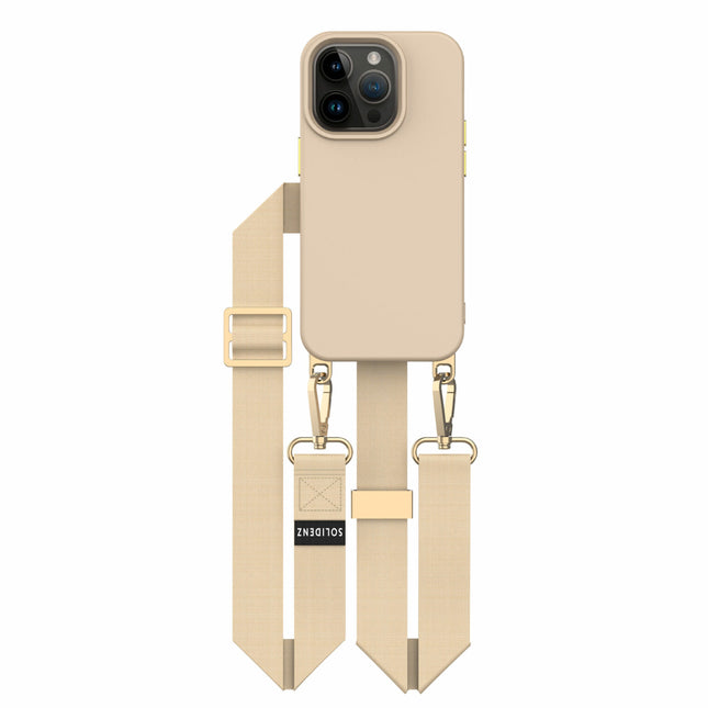 Solidenz Collection iPhone 15 Pro Max hoesje met afneembare koord – Caramel