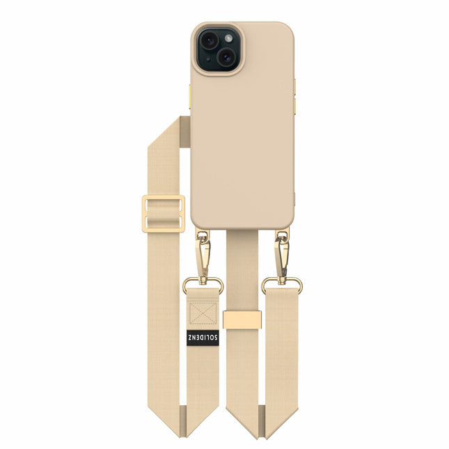 Solidenz Collection iPhone 15 hoesje met afneembare koord – Caramel