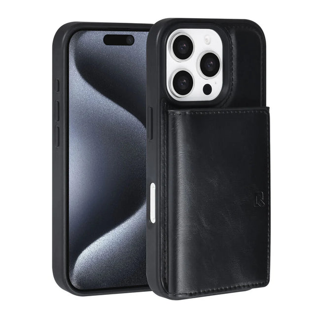 TUNIQ iPhone 16 Pro Backcover hoesje - met afneembare Pasjeshouder - Zwart
