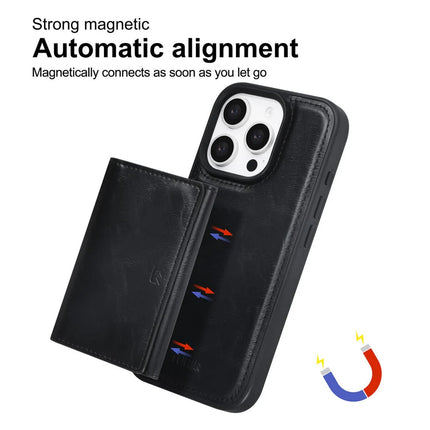 TUNIQ iPhone 16 Pro Backcover hoesje - met afneembare Pasjeshouder - Zwart