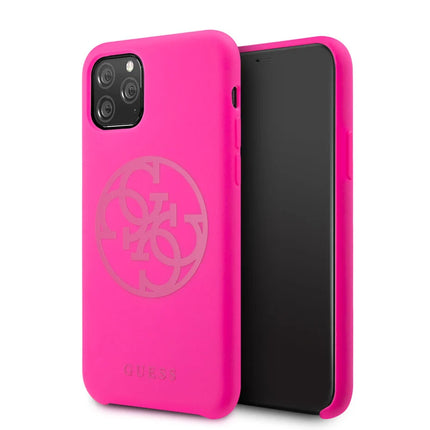 Apple iPhone 11 Pro Backcover  Roze Guess hoesje Silicon - Logo - GUHCN58LS4GFU