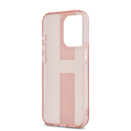 Guess iPhone 15 Pro Max Backcover hoesje IML 4G Stripe - Roze