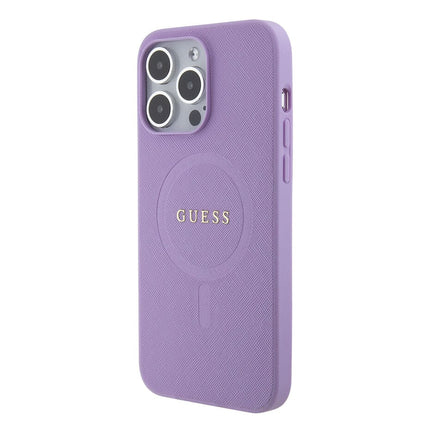 Guess iPhone 15 Pro Max Hardcase Backcover Saffiano - Paars