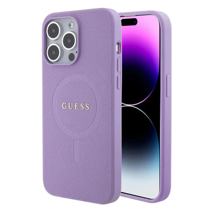 Guess iPhone 15 Pro Max Hardcase Backcover Saffiano - Paars