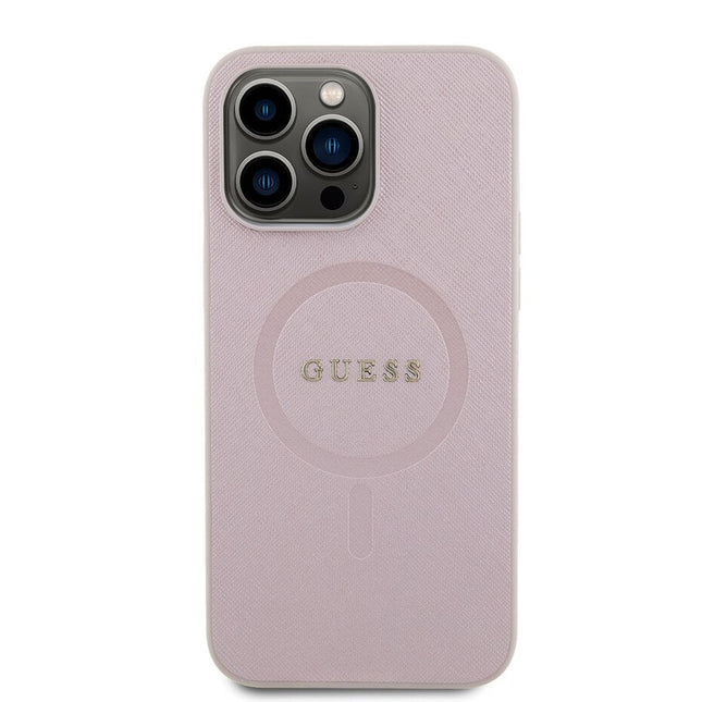 Guess iPhone 15 Pro Max Hardcase Backcover Saffiano - Roze