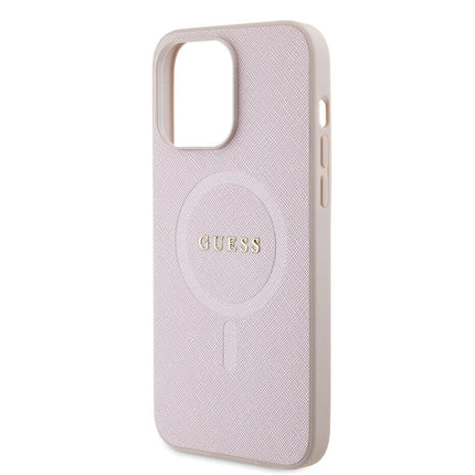Guess iPhone 15 Pro Max Hardcase Backcover Saffiano - Roze