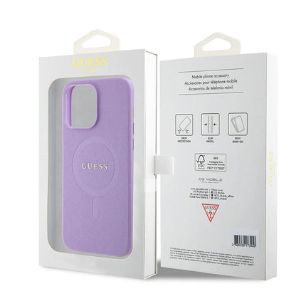 Guess iPhone 15 Pro Max Hardcase Backcover Saffiano - Paars