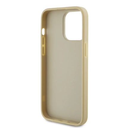 Guess iPhone 15 Pro Max Hardcase hoesje - Big 4G - Fixed Glitter - Goud