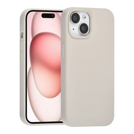 TUNIQ iPhone 15 Backcover hoesje Premium Liquid silicone - Grijs