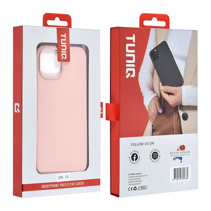 TUNIQ iPhone 15 Backcover hoesje Premium Liquid silicone - Roze