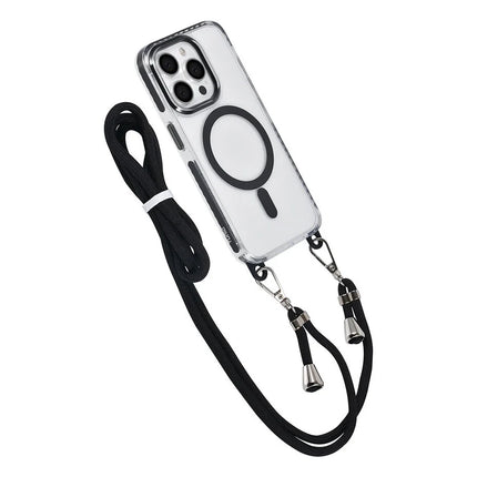 TUNIQ iPhone 15 Pro Backcover hoesje neck cord - magsafe - Zwart
