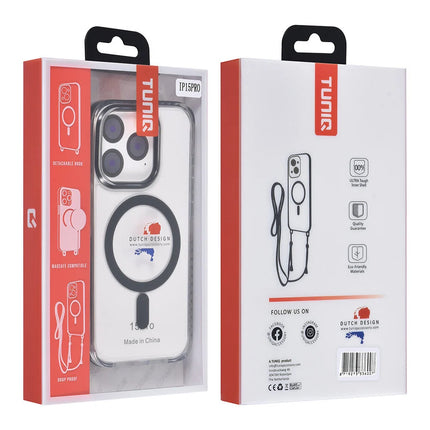 TUNIQ iPhone 15 Pro Backcover hoesje neck cord - magsafe - Zwart