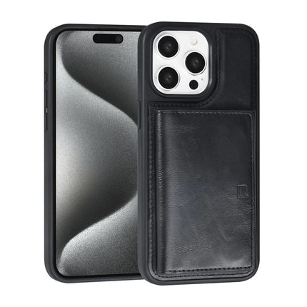 TUNIQ iPhone 15 Pro Backcover hoesje met afneembare Pasjeshouder - Zwart