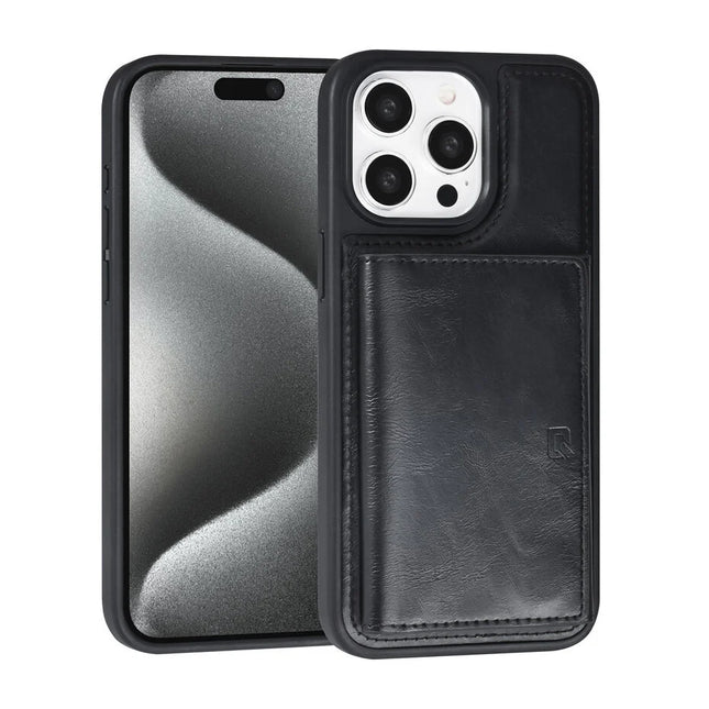TUNIQ iPhone 15 Pro Backcover hoesje met afneembare Pasjeshouder - Zwart
