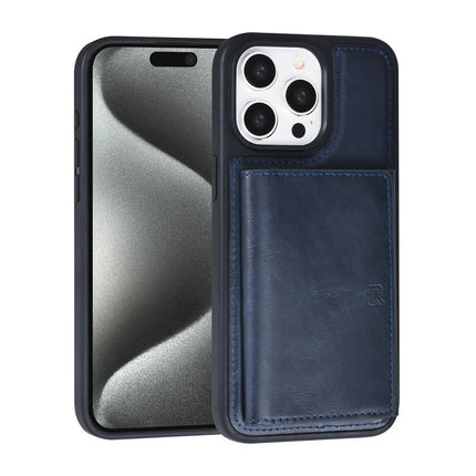 TUNIQ iPhone 15 Pro Max Backcover hoesje - met afneembare Pasjeshouder - Blauw