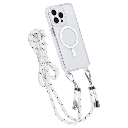 TUNIQ iPhone 15 Pro Max Backcover hoesje neck cord - magsafe - Wit