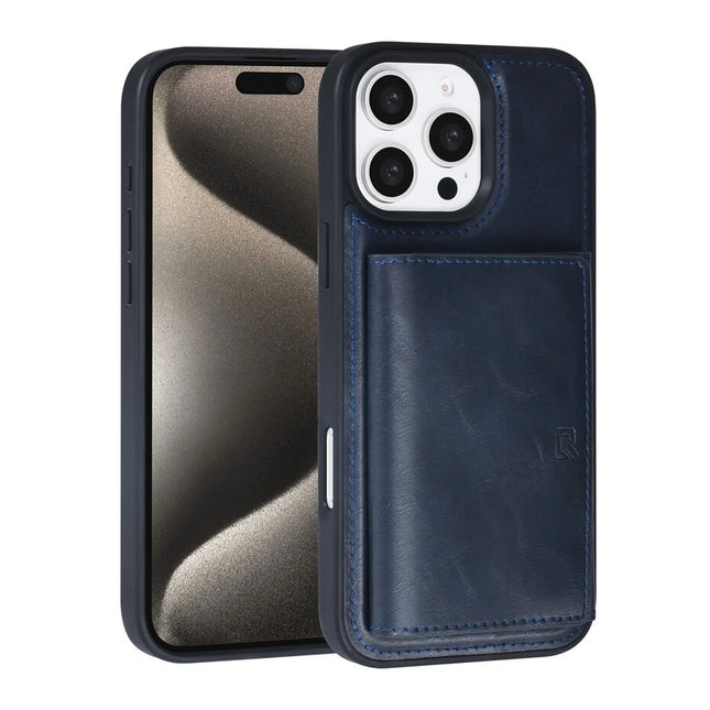 TUNIQ iPhone 16 Pro Max Backcover hoesje - met afneembare Pasjeshouder - Blauw