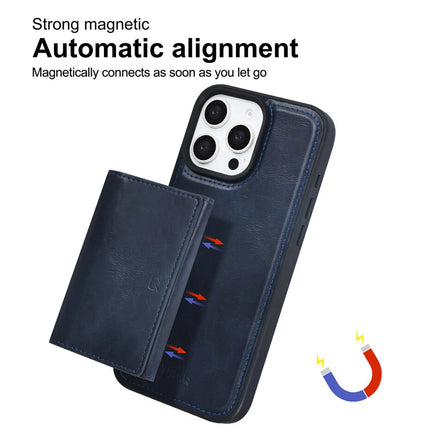 TUNIQ iPhone 16 Pro Max Backcover hoesje - met afneembare Pasjeshouder - Blauw