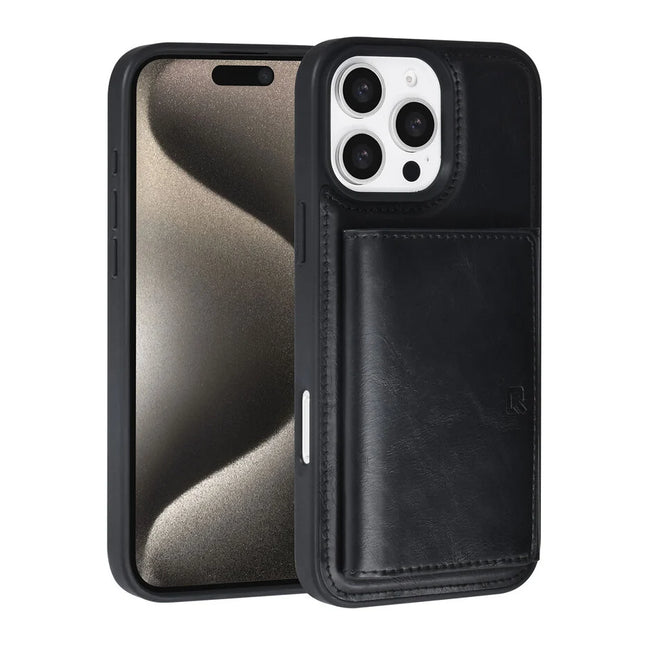 TUNIQ iPhone 16 Pro Max Backcover hoesje - met afneembare Pasjeshouder - Zwart
