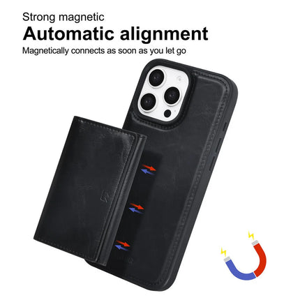 TUNIQ iPhone 16 Pro Max Backcover hoesje - met afneembare Pasjeshouder - Zwart