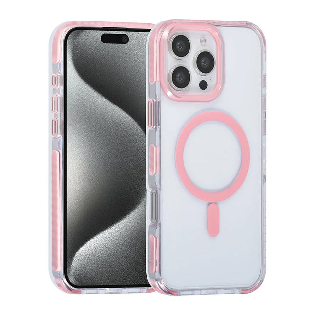 TUNIQ iPhone 16 Pro Max Back cover case - neck cord -TPU+PC - Pink