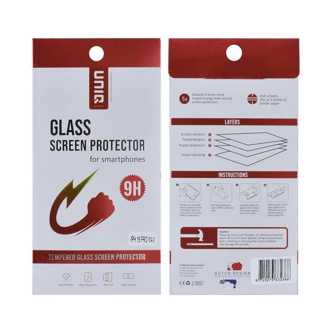 box of 10 - UNIQ Accessory iPhone 15 Pro Max Screenprotector - Transparant