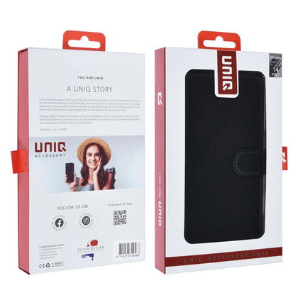TUNIQ Galaxy A55 Book Case hoesje - Pasjeshouder voor 3 pasjes - Magneetsluiting - Hanger - Zwart